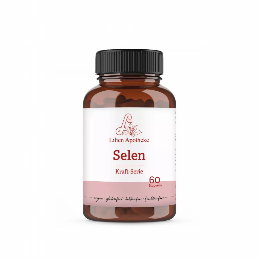 Eine Flasche mit Selen Kapseln